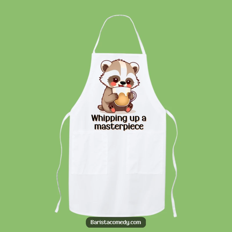 Funny Badger Barista Apron: Comical Kitchen Accessory for Aspiring Baristas