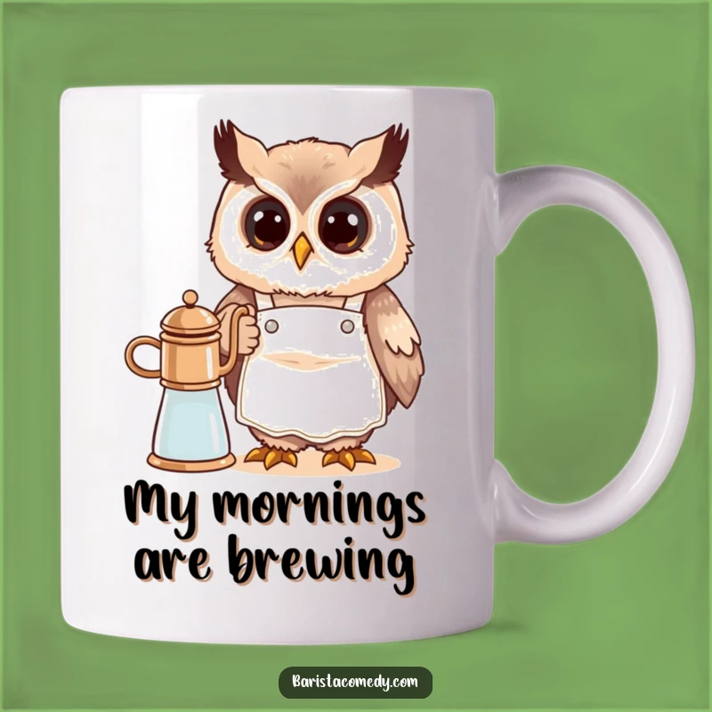 Funny Cute Owl Barista Mug: The Perfect Frothy Coffee Gift!