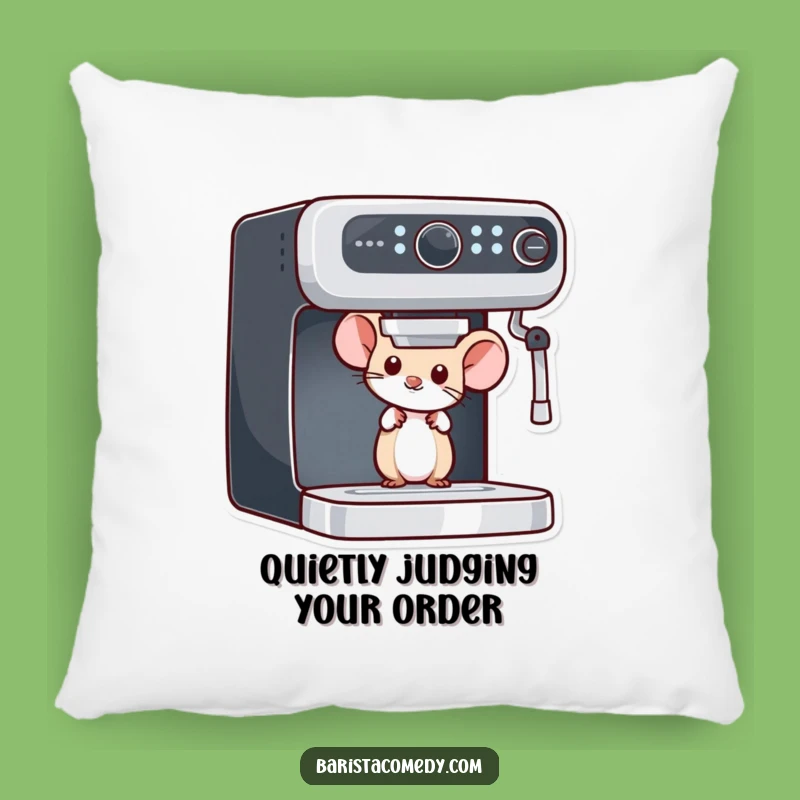 Funny Mouse Peeking Pillow: Cozy Comfort with a Hilarious Coffee-Themed Design