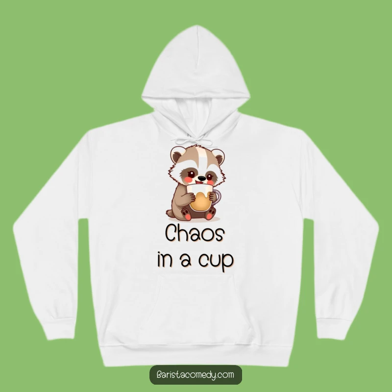 Funny Badger Latte Art Hoodie: Cozy and Comical Coffee Lover Apparel Gift
