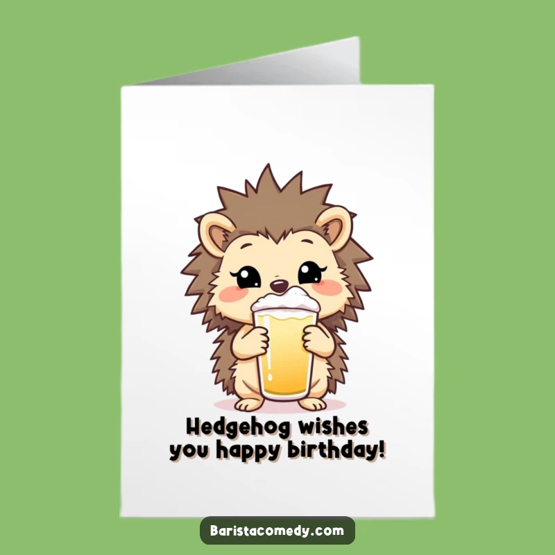 Free Printable Hedgehog Birthday Card - Frothy Cheer Downloadable Gift