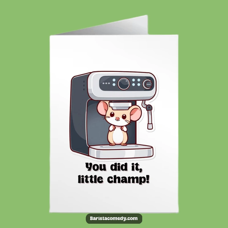 Free Printable Mouse Congrats Card - Espresso Surprise Downloadable Gift