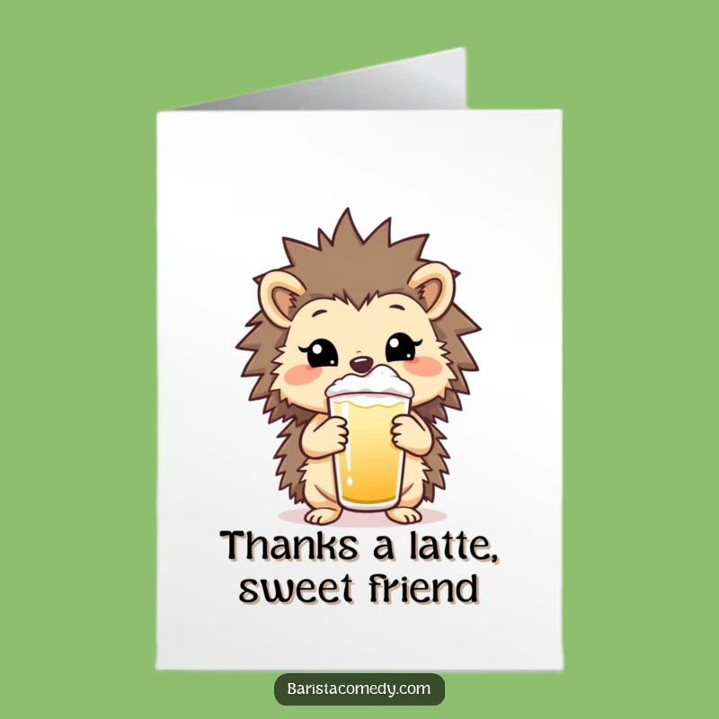 Free Printable Hedgehog Thank You Card - Kind Brew Downloadable Gift