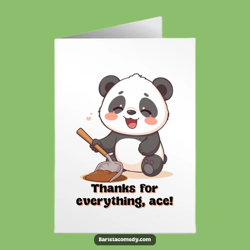 Free Printable Panda Thank You Card - Giggling, Scoop of Gratitude, Humorous Downloadable