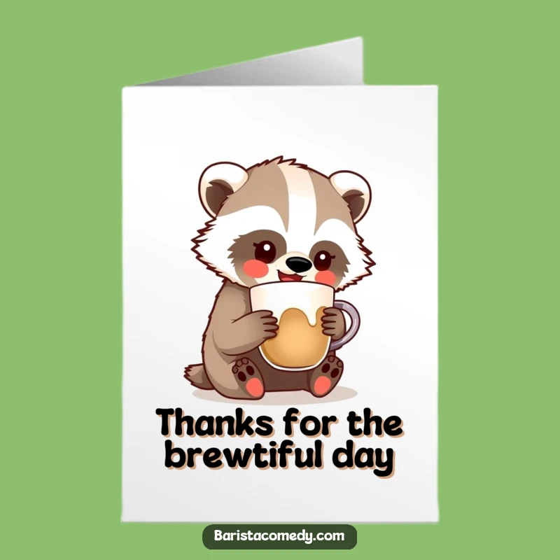 Free Printable Badger Thank You Card - Creative Thanks Downloadable Gift