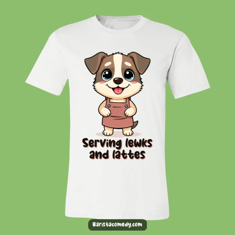 Funny Dog Barista Apron T-Shirt: Hilarious Coffee Lover Tee for Dog Fans