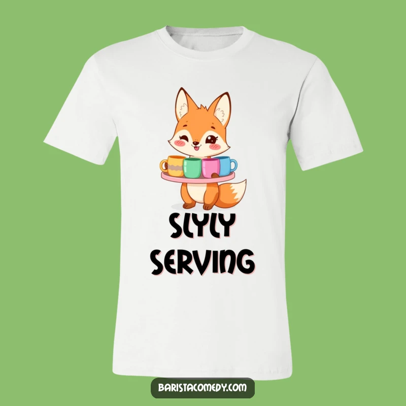 Funny Smiling Fox T-Shirt: Wear Your Coffee Love with Pride!