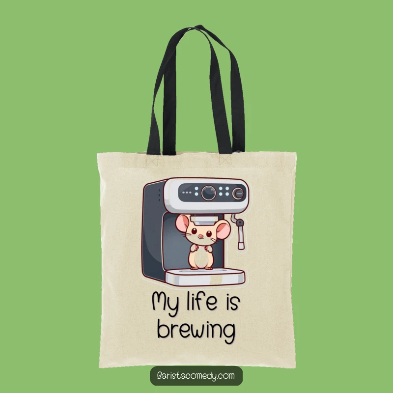 Funny Mouse Peeking Tote Bag: A Chic and Humorous Carry-All for Coffee Fans